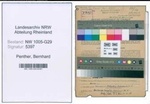 Entnazifizierung Bernhard Penther , geb. 10.09.1895 (Bahnsekretaer)