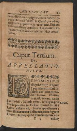 Caput Tertium. De Appellationibus.