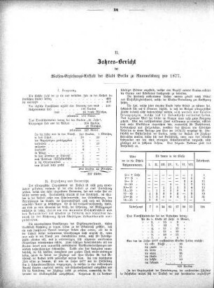 Anlage: B. Jahres-Bericht der Waisen-Erziehungs-Anstalt der Stadt Berlin zu Rummelsburg pro 1877
