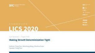 Making Streett Determinization Tight: Q/A Session F - Paper F4.B