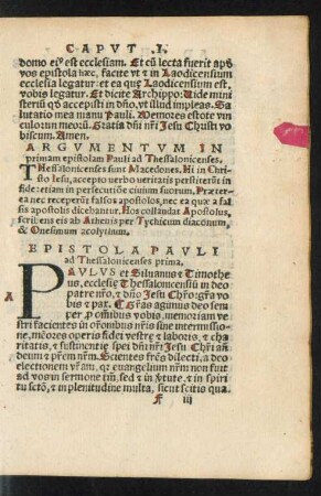 Epistola Pauli ad Thessalonicenses prima.