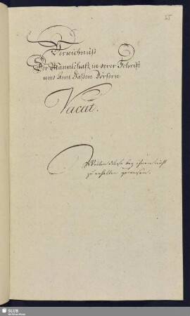 Verzeichnüß der Mannschaft, in derer Schrift und Amt Saßen Dörfern
