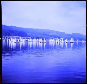 Schluchsee: Segelregatta, Start der Regattaboote
