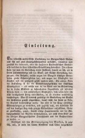 Diplomatisch-kritische Beiträge zur Geschichte und dem Staatsrechte von Sachsen, 1. Das Burggrafthum Meissen : ein historisch-publicistischer Beitrag zur sächsischen Territorialgeschichte ; aus archivalischen Quellen ; nebst einem Urkundenbuche