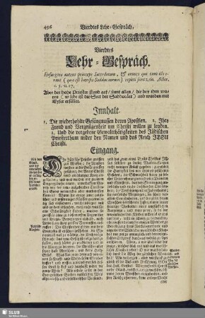 Vierdtes Lehr-Gespräch