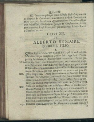 Caput XIII. De Alberto Seniore Sigfridi I. Filio