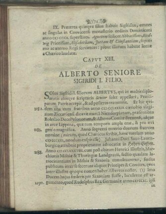 Caput XIII. De Alberto Seniore Sigfridi I. Filio