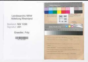 Entnazifizierung Fritz Graedler , geb. 24.04.1887 (Kaufmann)