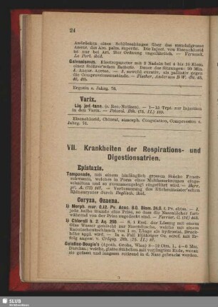 VII. Krankheiten der Respirations- und Digestionsatrien