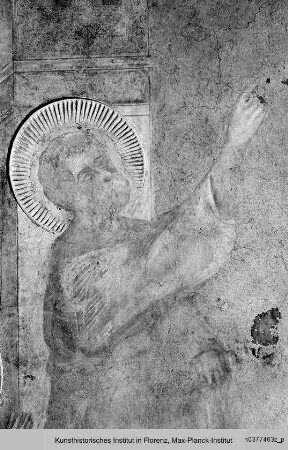 Untere Zone mit Apostelszenen : Flug des Simon Magus und Gebet des Petrus