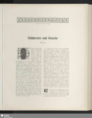 Stickereien und Gewebe