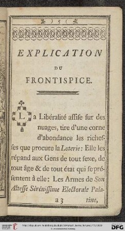 Explication du frontispice