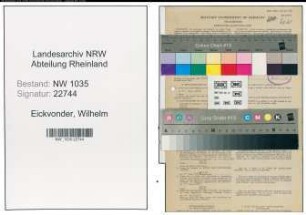Entnazifizierung Wilhelm Eickvonder , geb. 09.10.1890 (Bergbauangestellter)