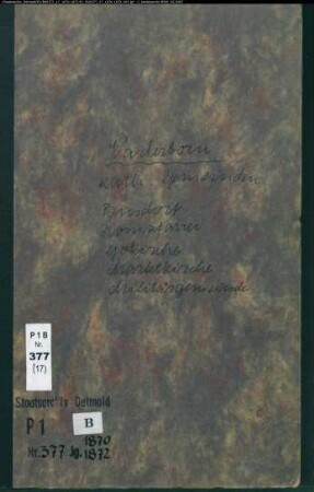 Kirchenbuchduplikat der katholischen Gemeinden in Paderborn, Kreis Paderborn (GHT 1870-1872) (Gemeinde: Katholische Gemeinden Paderborn )