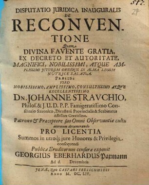 Disputatio Iuridica Inauguralis De Reconventione
