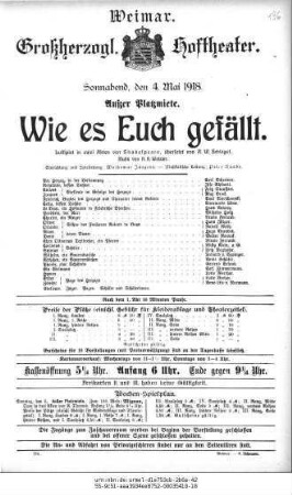 Wie es Euch gefällt