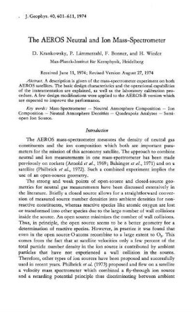 The AEROS neutral and ion mass-spectrometer