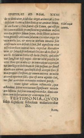 Testimonia, Quod fides significet fiduciam misericordiae &c.