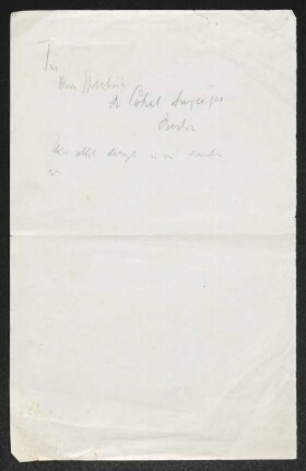 Brief von Gerhart Hauptmann