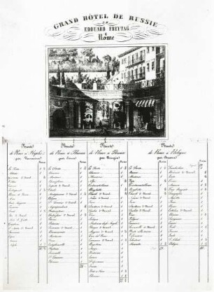 Wegekarte. Grand Hotel de Russie à Rome de Eduard Freytag