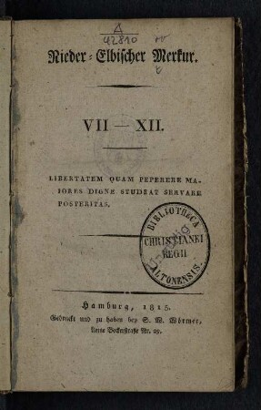 10.1815: Nieder-elbischer Merkur