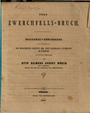 Über Zwerchfells-Bruch : Inaugural-Abhandlung