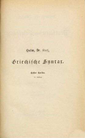 Anleitung zum Uebersetzen aus dem Deutschen ins Griechische, II,1