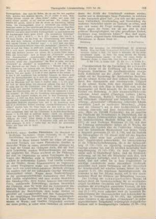 361-362 [Rezension] Liebert, Arthur, Goethes Platonismus