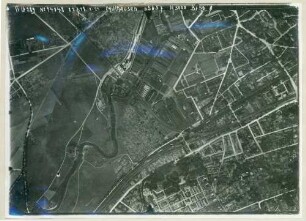 Foto der Batteriestellung "Stadtbahn-Süd" südlich von Mülhausen in der Nähe der Haltestelle Hasenrain (Luftbild)