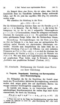 III. Abschnitt. Bestimmung der Gestalt einer Kurve aus ihrer Gleichung