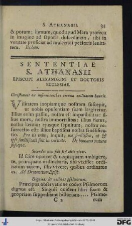 Sententiae S. Athanasii.