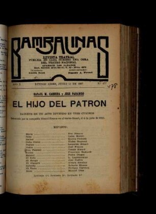 El hijo del patrón : sainete en un acto dividido en tres cuadros