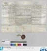 Puotha vom Rizmberg, Herr zu Schwyhaw und auff Raben, oberster Landrichter des Königreichs Böhmen, verpfändet Bürgermeistern und Rat der Stadt Nürnberg Schloss und Veste Hil[t]poltstein, dessen Pfandbesitz er selbst von Fritz von Seckendorf an sich gebracht hat. - Siegler: der Aussteller.