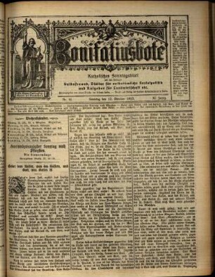 Erste Ausgabe vom Sonntag, den 12. Oktober 1913.