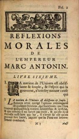 Reflexions morales de l'Empereur Marc Antonin : avec des remarques de Mr. & de Mad. Dacier. 2