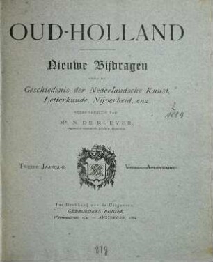 Oud-Holland : tijdschrift voor Nederlandse kunstgeschiedenis. 2. 1884