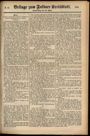Zweite Ausgabe vom Donnerstag, den 13. April 1899.