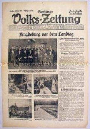 Berliner Volks-Zeitung u.a. zum Pazifisten-Kongreß in Heidelberg