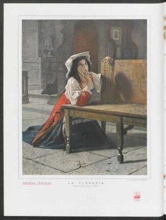 Escuela italiana - La plegaria : Óleo de Bianchi Mosé di Monza, de la colección Pellerano
