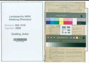 Entnazifizierung Anton Goetting , geb. 28.05.1883 (Regierungsrat)