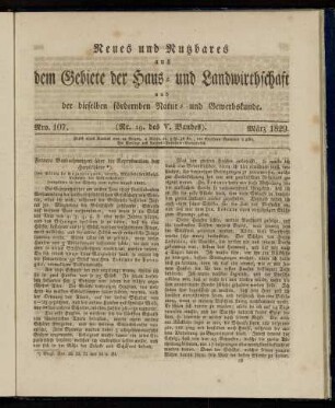 Nro. 107. (Nr. 19. des V. Bandes). März 1829.