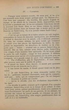 IV. Causerie