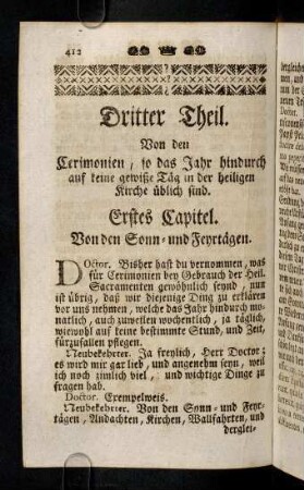 412-430, Erstes Capitel