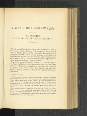 L´avenir du Congo francais