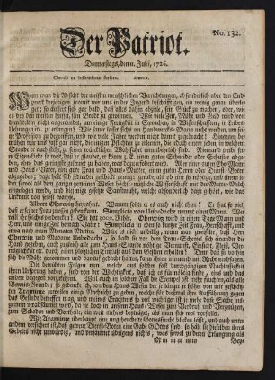 No. 132. Donnerstags, den 11. Julii, 1726