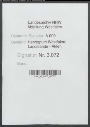 Akten des Hofrats und der Landtagsdeputierten betr. den Landtag 1709