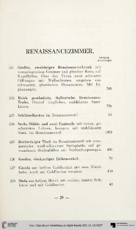 Renaissancezimmer (Nr. 221-244)