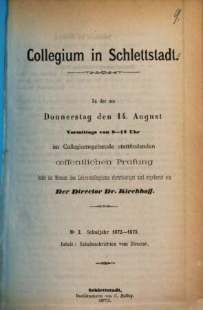 Jahresbericht. 2. 1872/73