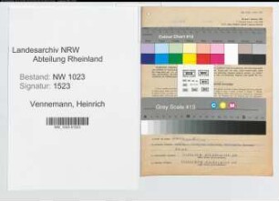 Entnazifizierung Heinrich Vennemann , geb. 10.10.1889 (Schreiner)