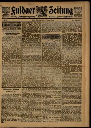 Erste Ausgabe vom Dienstag, den 05. Januar 1904.